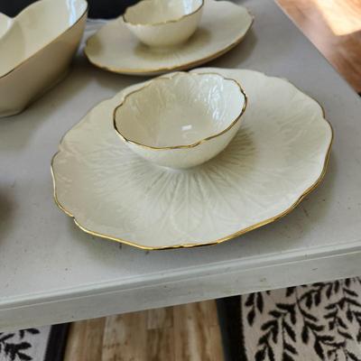 Lot of 7 Lenox USA China Serving Dishes Symphony Sculptured, Keepsake 12"