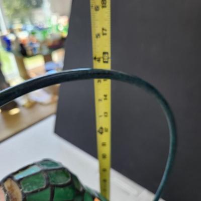 Stained Glass Green Parrot on Perch Parrothead