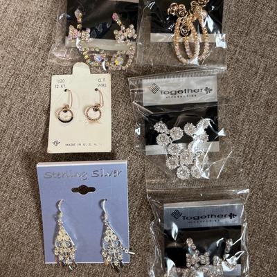 Earrings (incl 1 pr sterling & 1 pr 12k GF)