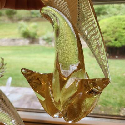 2 Murano Glass Venezia Parrots 12"