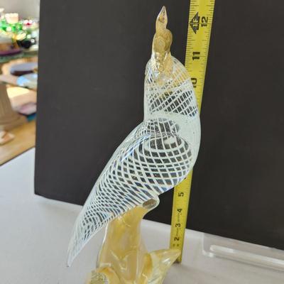 2 Murano Glass Venezia Parrots 12"