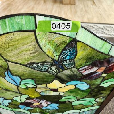 Heavy Stained Glass Fireplace Screen Flowers Butterfly 50"×34"h