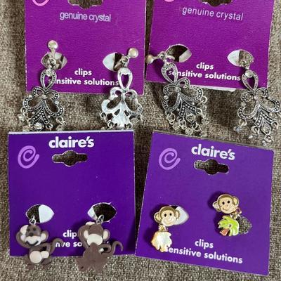 7 prs clip-on earrings