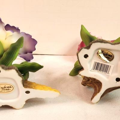 Lot #219 Lot of 2 Andrea porcelain Flower figurines