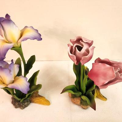 Lot #219 Lot of 2 Andrea porcelain Flower figurines