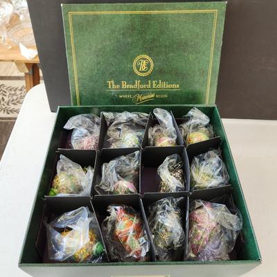 Lot of 17 The Bradford Editions The era of Louis Tiffany Heirloom Porcelain Christmas Ornaments