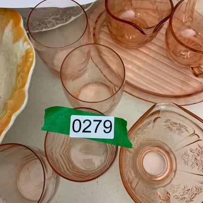 Vintage Glassware Lot Collector Plates Pink Depression +++