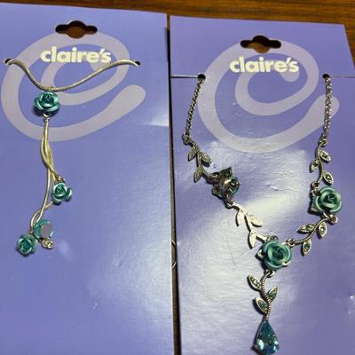 Turquoise flower necklaces & earrings