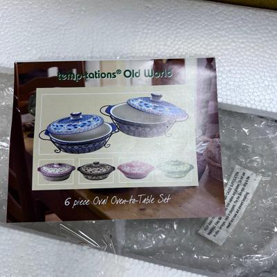 NEW - TEMPTATIONS: Old World, Oven to Table, 6 piece Casserole Set 