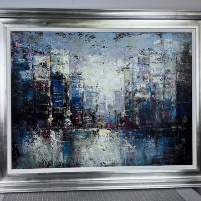 Art Print of City Scape LARGE Framed