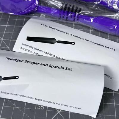 (6) NEW Scrapper type Purple Kitchen Prep Utensils. 