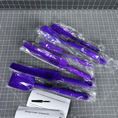 (6) NEW Scrapper type Purple Kitchen Prep Utensils. 