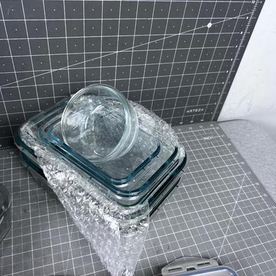 Lock N Lock: Glass Containers with Some Lids. 