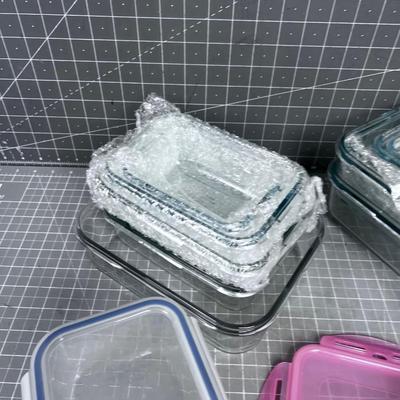 Lock N Lock: Glass Containers with Some Lids. 