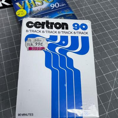A Bunch of Tapes: VHS, Cassette & 8-Track 