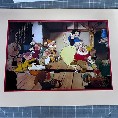 Snow White and 7 Dwarfs Memorial LITHOGRAPH Dates 1994