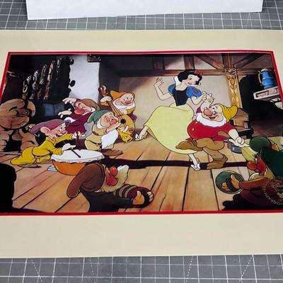 Snow White and 7 Dwarfs Memorial LITHOGRAPH Dates 1994