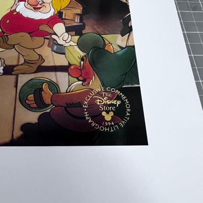 Snow White and 7 Dwarfs Memorial LITHOGRAPH Dates 1994