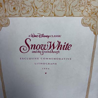 Snow White and 7 Dwarfs Memorial LITHOGRAPH Dates 1994