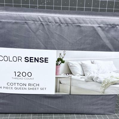 4 Piece Queen Light Lavender Gray Sheets NEW 