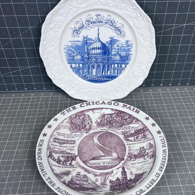 2 Antique Souvenir  Plates 