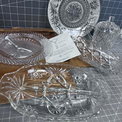 Antique Pressed Glass Serving Ware