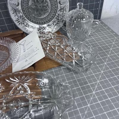 Antique Pressed Glass Serving Ware