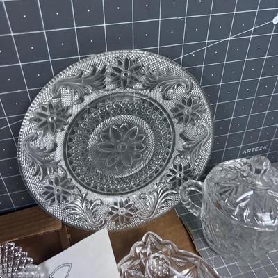 Antique Pressed Glass Serving Ware
