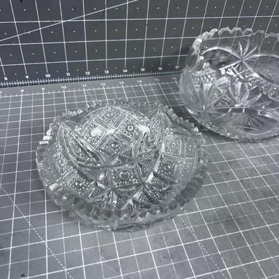 (3) Cut Glass Crystal Pieces. 