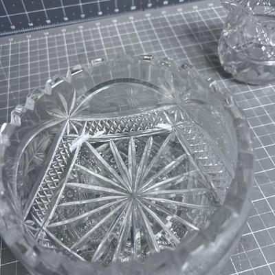 (3) Cut Glass Crystal Pieces. 
