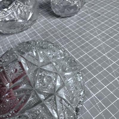 (3) Cut Glass Crystal Pieces. 