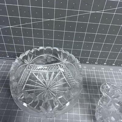 (3) Cut Glass Crystal Pieces. 