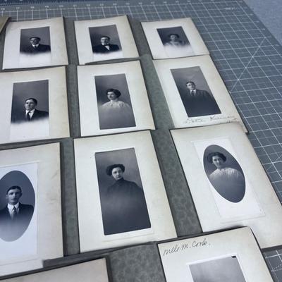 (15) Dated 1909 Antique Cabinet Cards of School Photos 