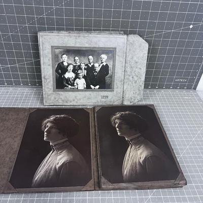 Antique Portraits of Family and 2 Single Portraits of a Single Women