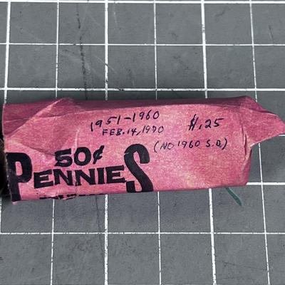 1951 to 1960 Pennies:  Lincoln Wheat Pennies 