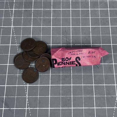 1951 to 1960 Pennies:  Lincoln Wheat Pennies 