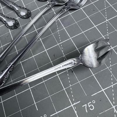 12 GORHAM Silver Plated Sea Food Forks