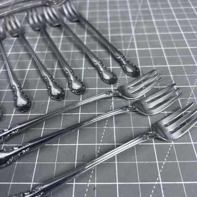 12 GORHAM Silver Plated Sea Food Forks