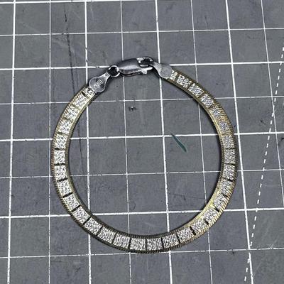 925 Silver Bracelet, Gold Tone - Elegant! 