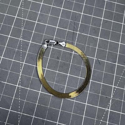 925 Silver Bracelet, Gold Tone - Elegant! 
