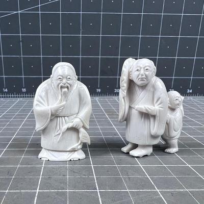 2 Asian NETSUKE Figures Bone 