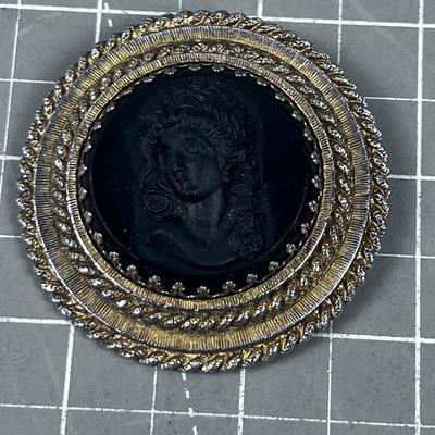 2 Vintage BLACK Cameo UNIQUE! 