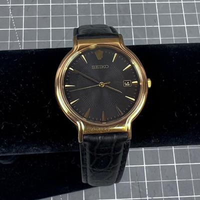 SEIKO Rose Gold Alligator Band 
