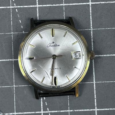Tradition 17 Jewel 10K Gold Plated Watch 