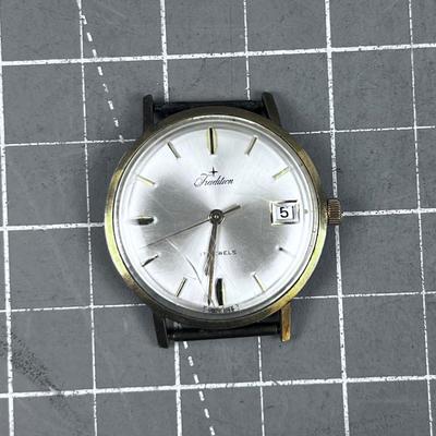 Tradition 17 Jewel 10K Gold Plated Watch 