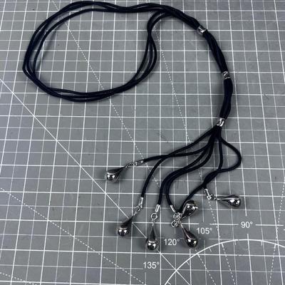 Sting Silky Black Bolero Necklace 