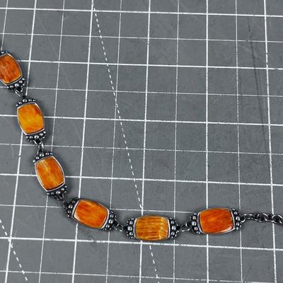 Orange Spiney Shell South West Navajo Stone Bracelet 