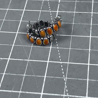 Matching Orange Earrings. 