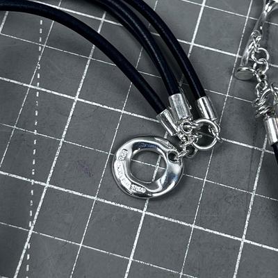 925 and Leather Necklace Choker 