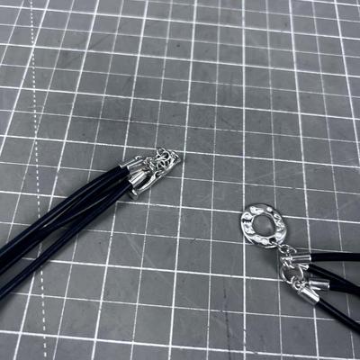925 and Leather Necklace Choker 